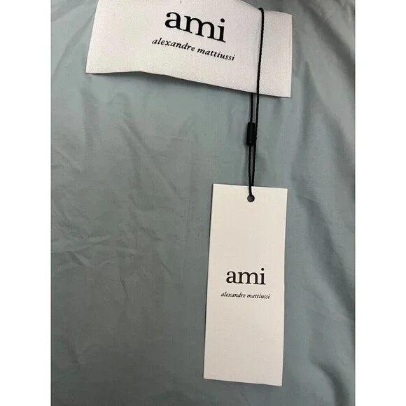 AMI Paris Alexandre Mattiussi Hooded Padded Gilet Down Vest Oversized Sky Blue - Picture 13 of 16